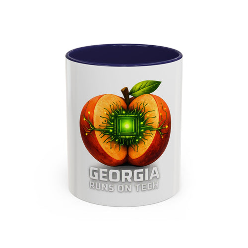 Accent Mug — "Georgia Runs on Tech" Peach Tech Coffee Mug (11/15oz)