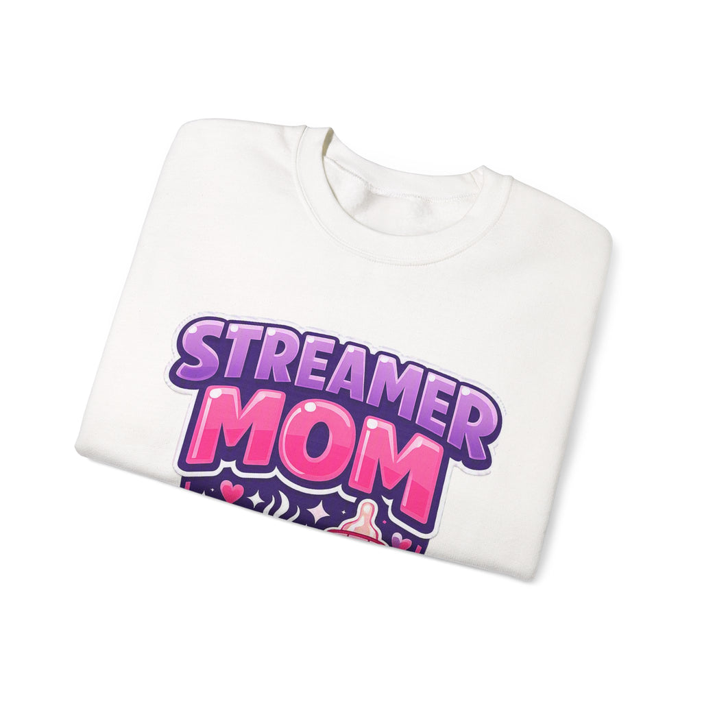 Streamer Mom Sweatshirt — Gamer Mom Crewneck with Controller & Baby Bottle Design