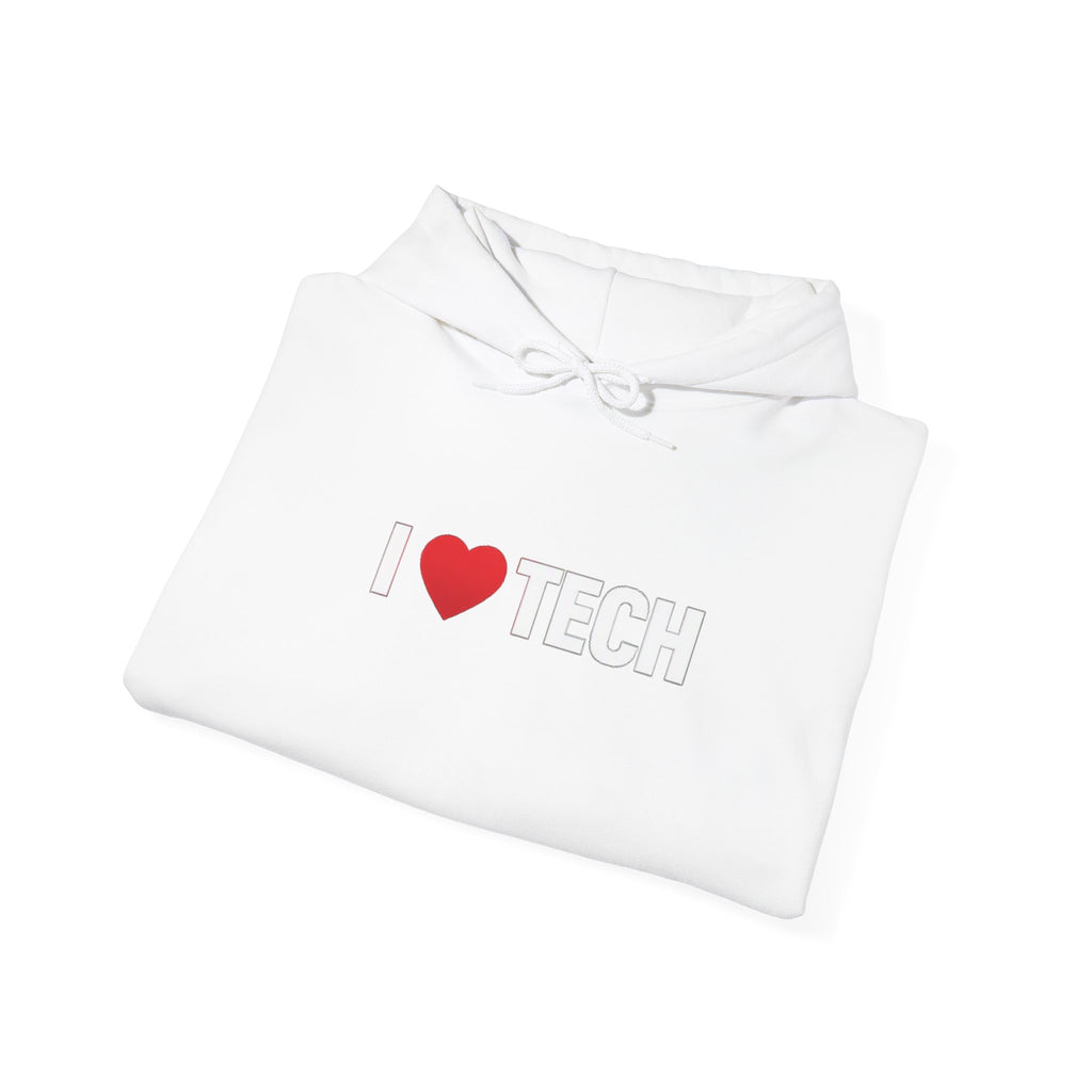 I  Tech Hoodie — "I Love Tech" Graphic Pullover for Tech Lovers