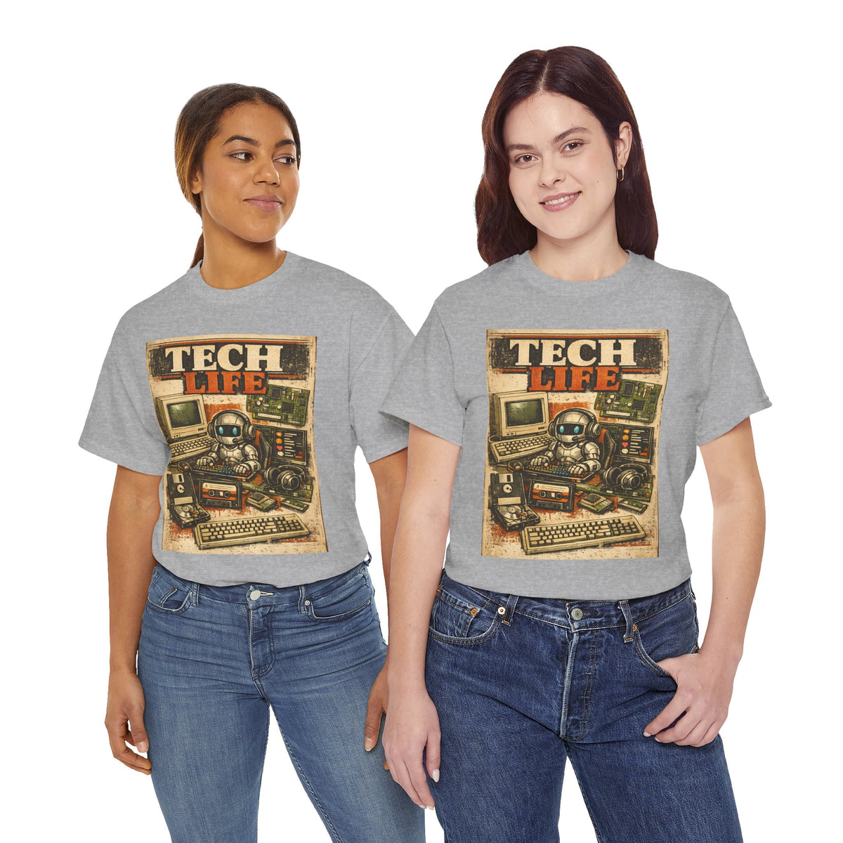 Tech Life T-Shirt — Retro Computer & Gadget Graphic Tee for Geeks