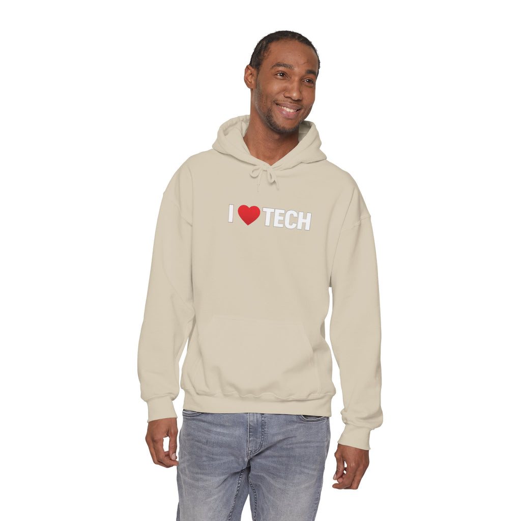 I  Tech Hoodie — "I Love Tech" Graphic Pullover for Tech Lovers