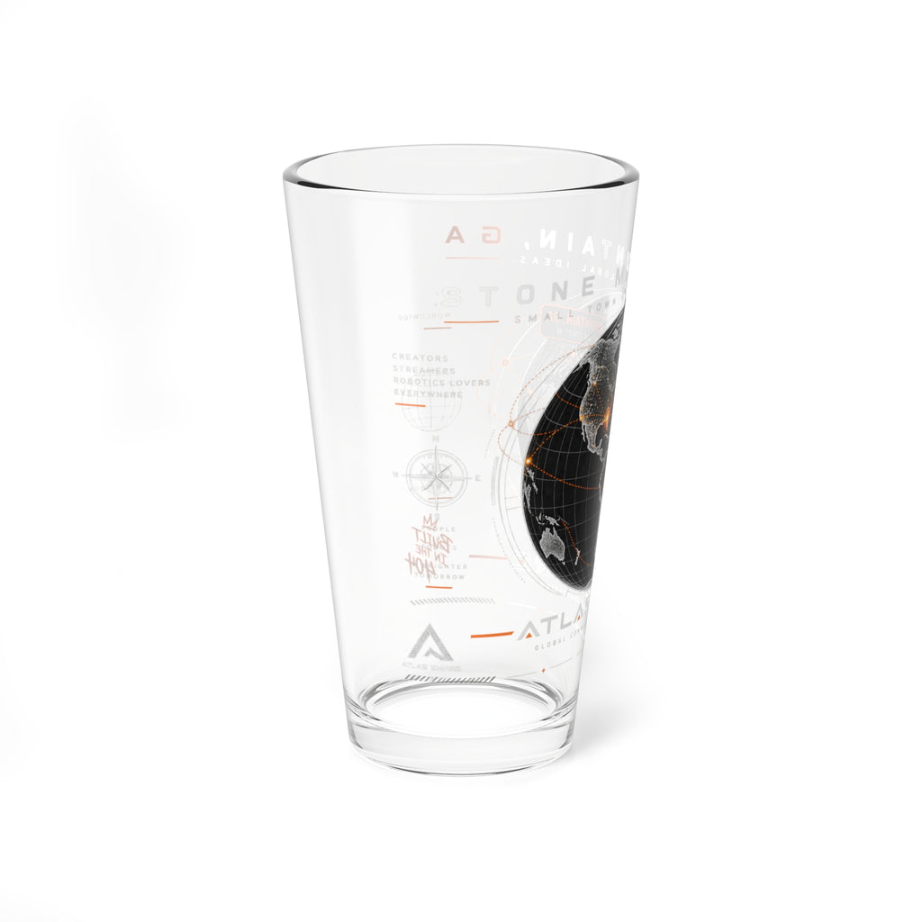 Mixing Glass — 16oz World Map Cocktail Pint Glass