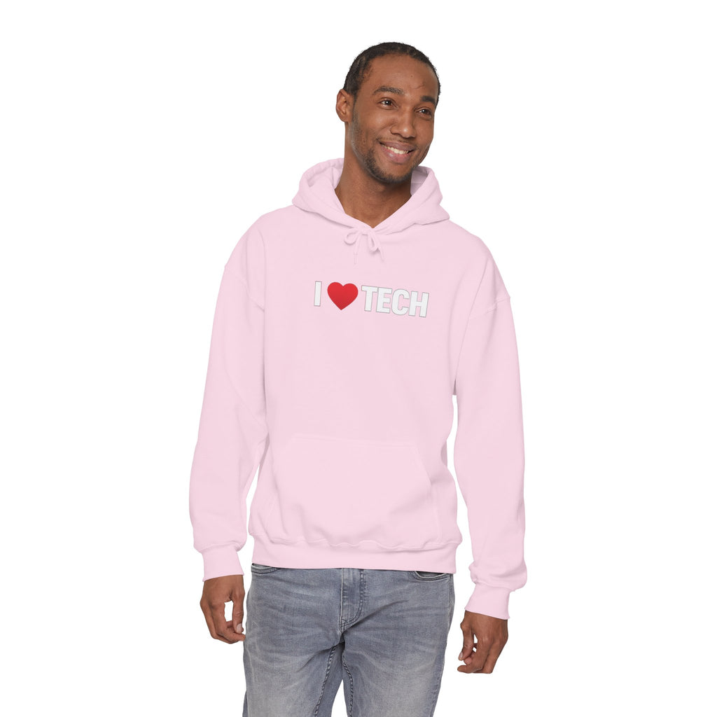I  Tech Hoodie — "I Love Tech" Graphic Pullover for Tech Lovers