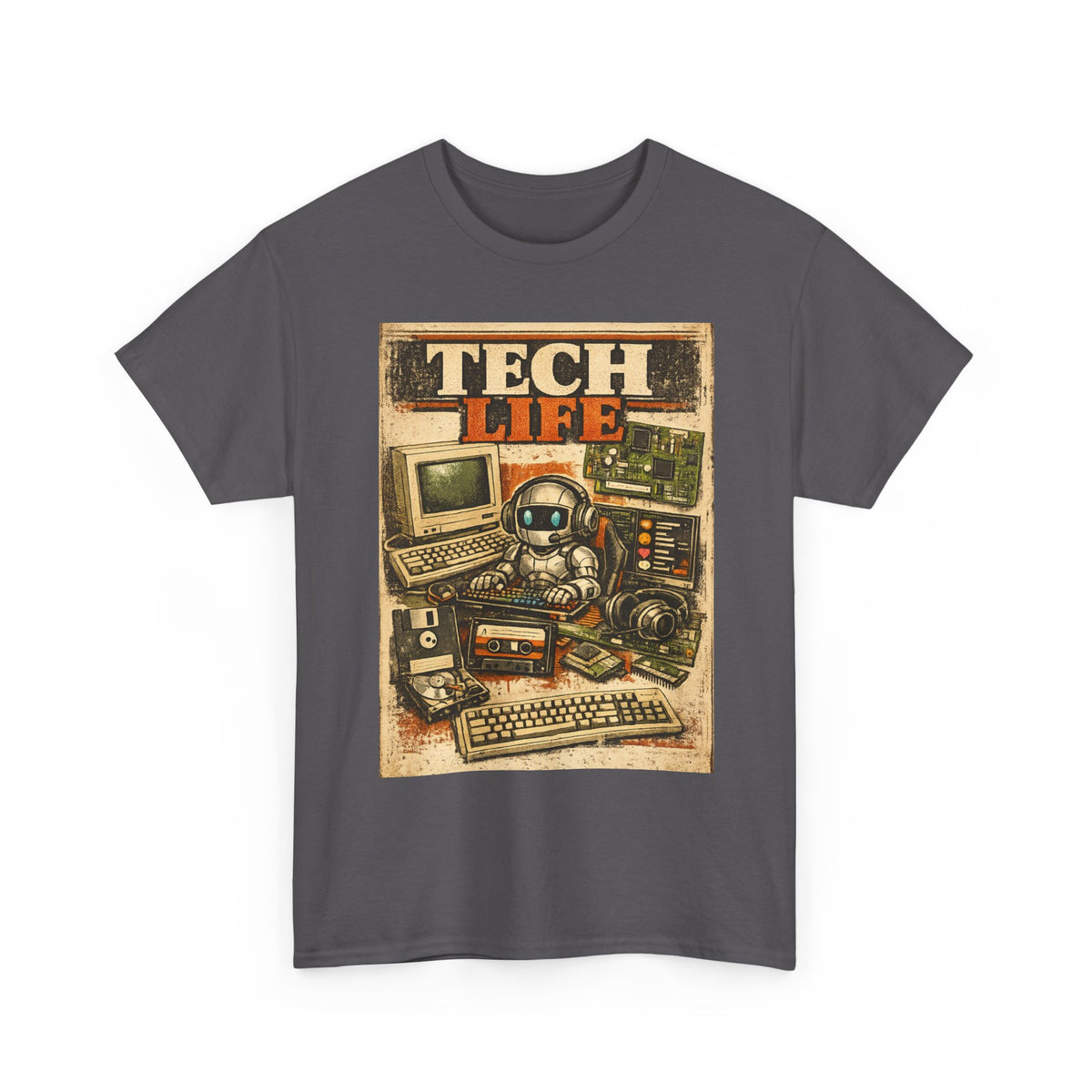 Tech Life T-Shirt — Retro Computer & Gadget Graphic Tee for Geeks