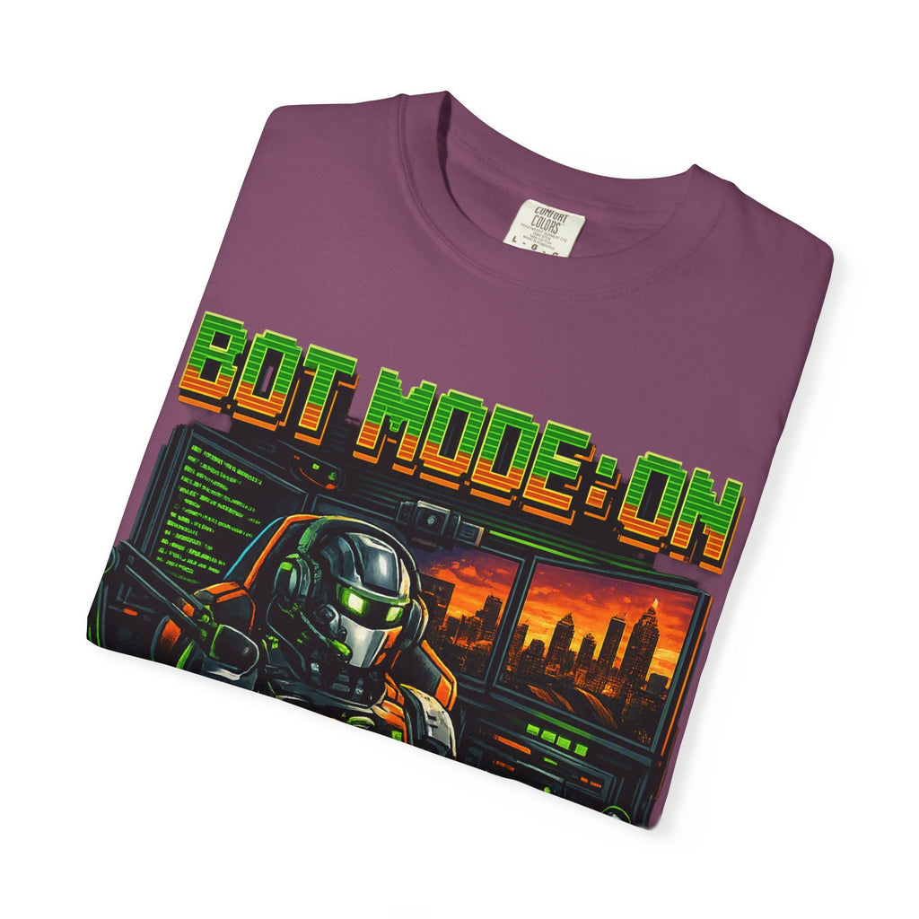 Bot Mode On T-Shirt — Retro Cyberpunk Robot Gamer Tee