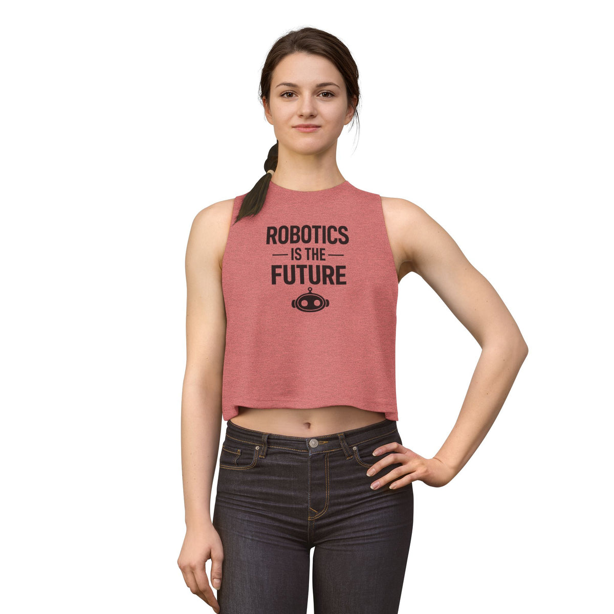 Robotics Is The Future Crop Top — Women's Tech Graphic Tank