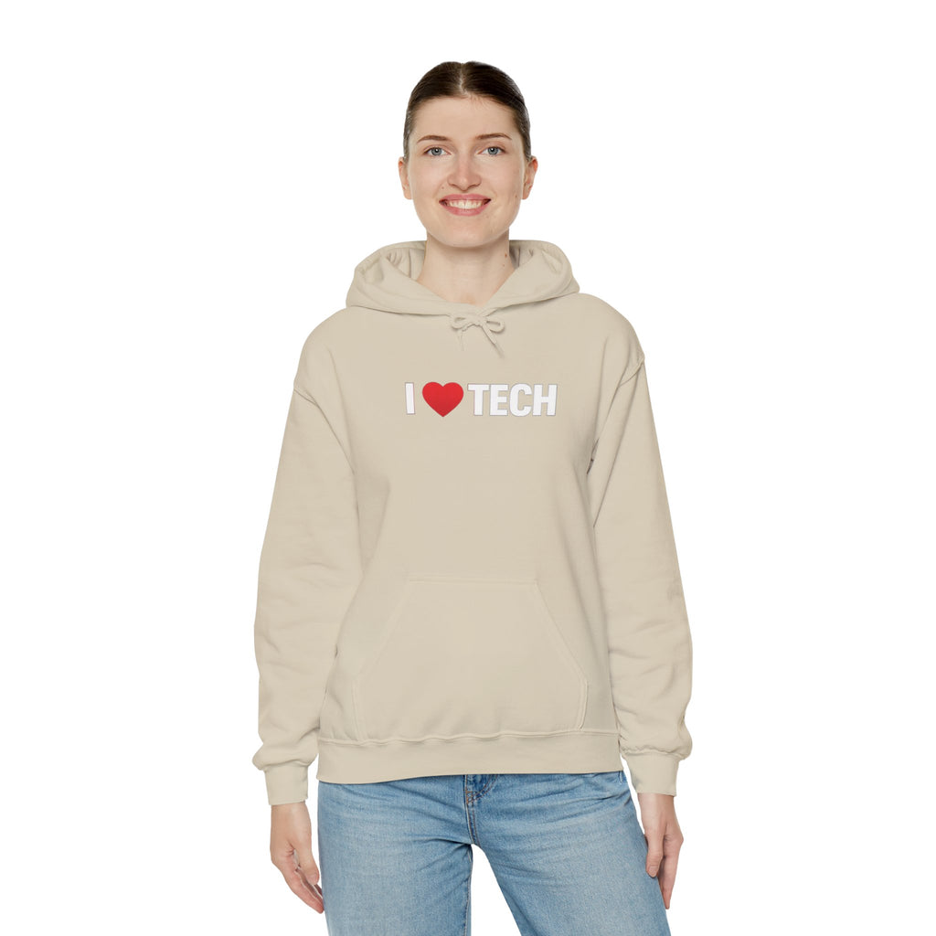 I  Tech Hoodie — "I Love Tech" Graphic Pullover for Tech Lovers