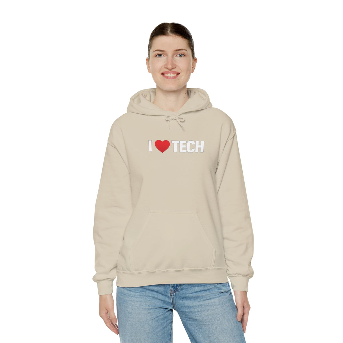 I  Tech Hoodie — "I Love Tech" Graphic Pullover for Tech Lovers