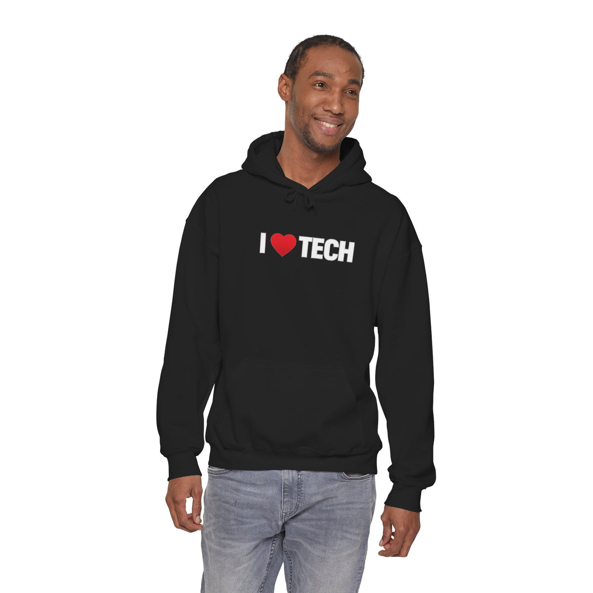 I  Tech Hoodie — "I Love Tech" Graphic Pullover for Tech Lovers