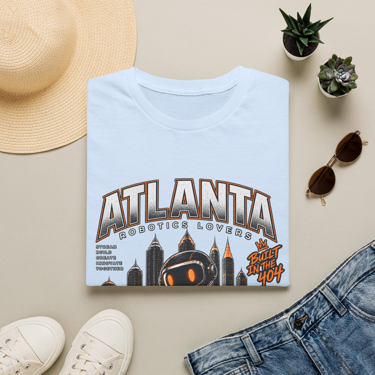 Atlanta Robotics Lovers T-Shirt — Retro City Skyline Tee