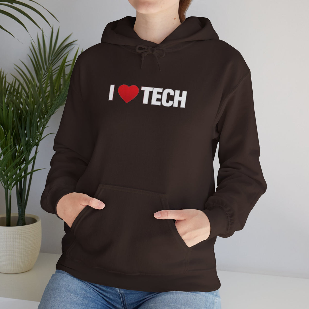 I  Tech Hoodie — "I Love Tech" Graphic Pullover for Tech Lovers