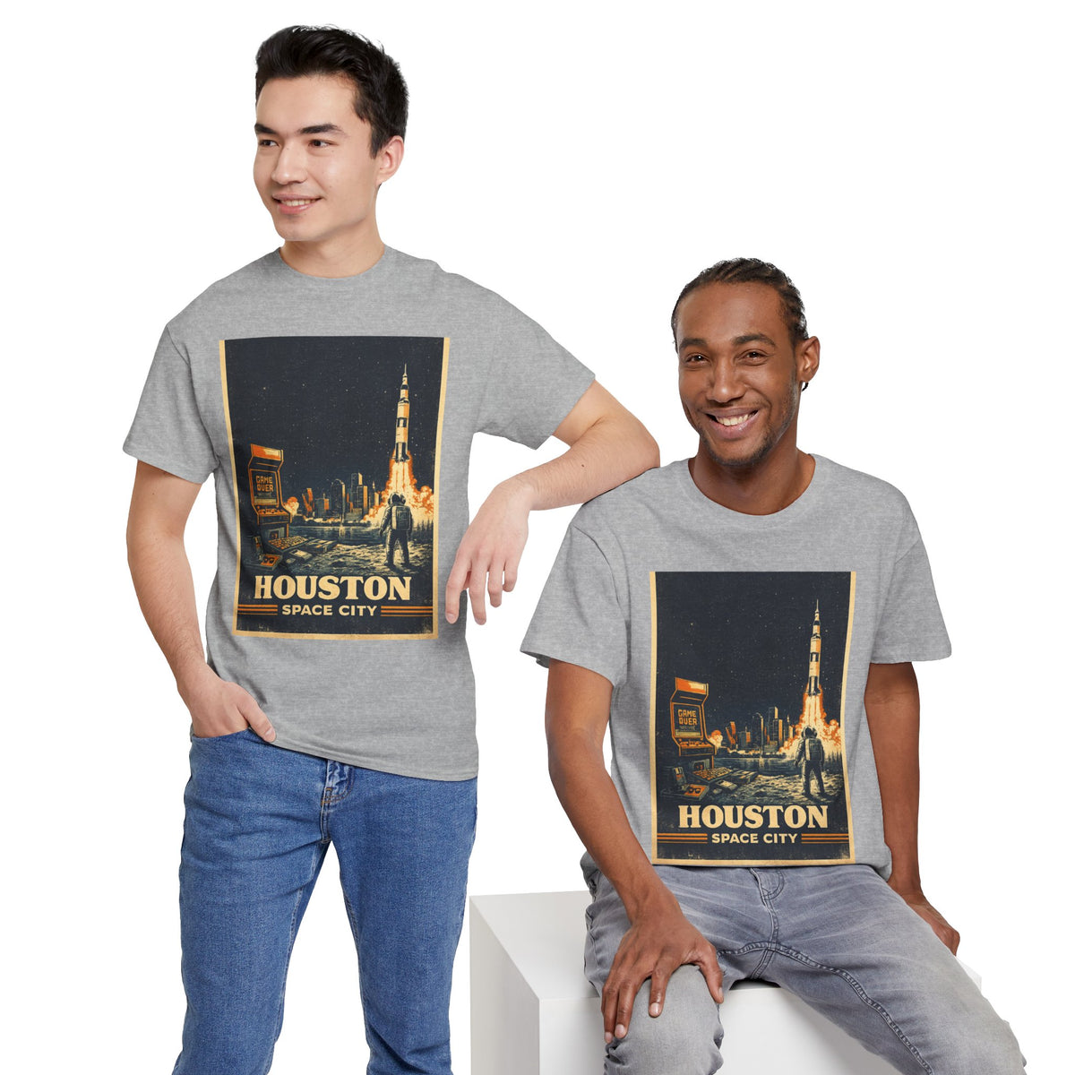 Houston Space City Rocket Launch Vintage T-Shirt