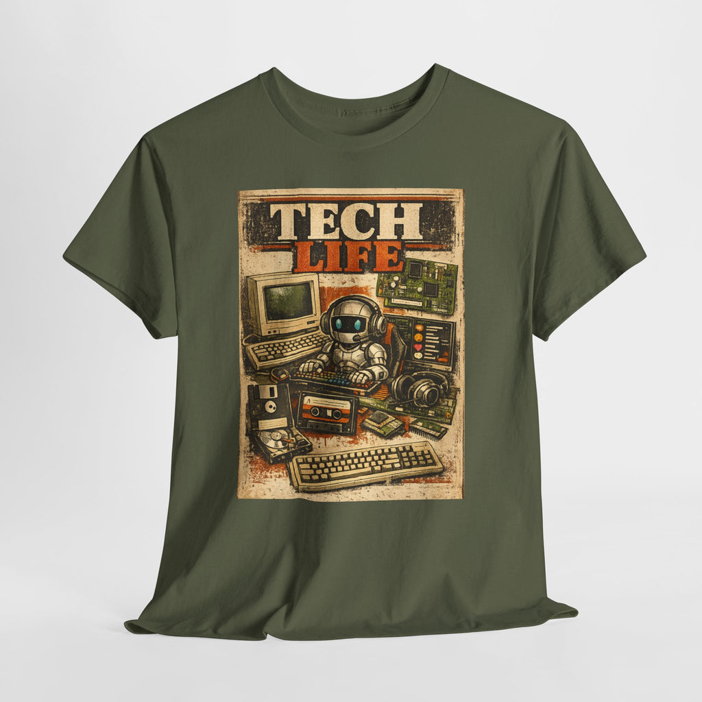 Tech Life T-Shirt — Retro Computer & Gadget Graphic Tee for Geeks