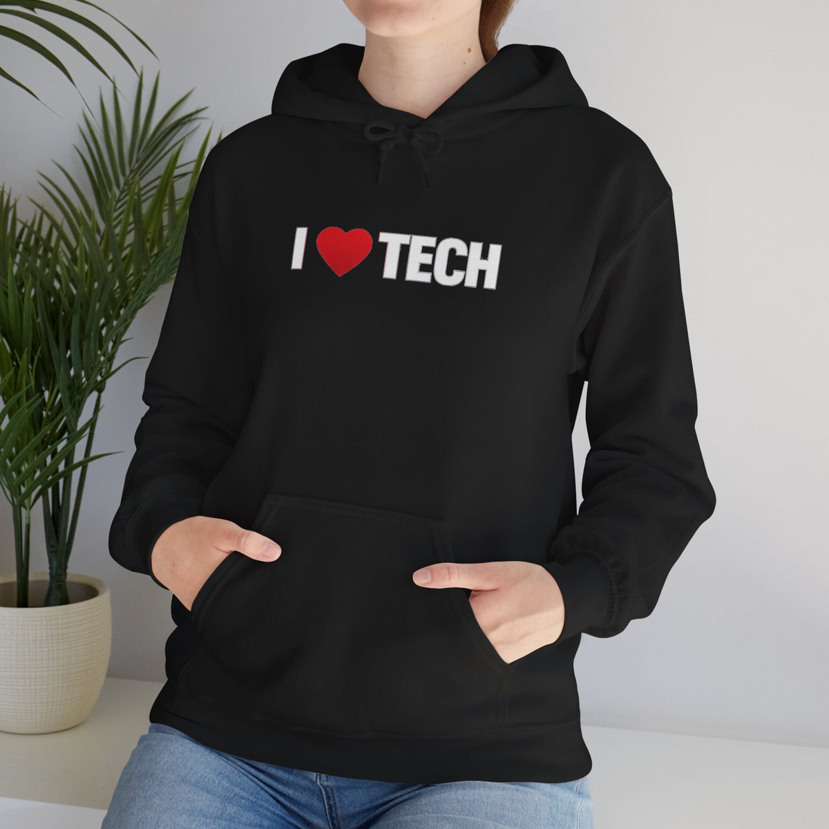 I  Tech Hoodie — "I Love Tech" Graphic Pullover for Tech Lovers