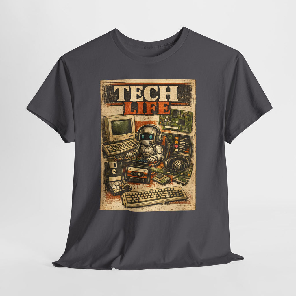 Tech Life T-Shirt — Retro Computer & Gadget Graphic Tee for Geeks