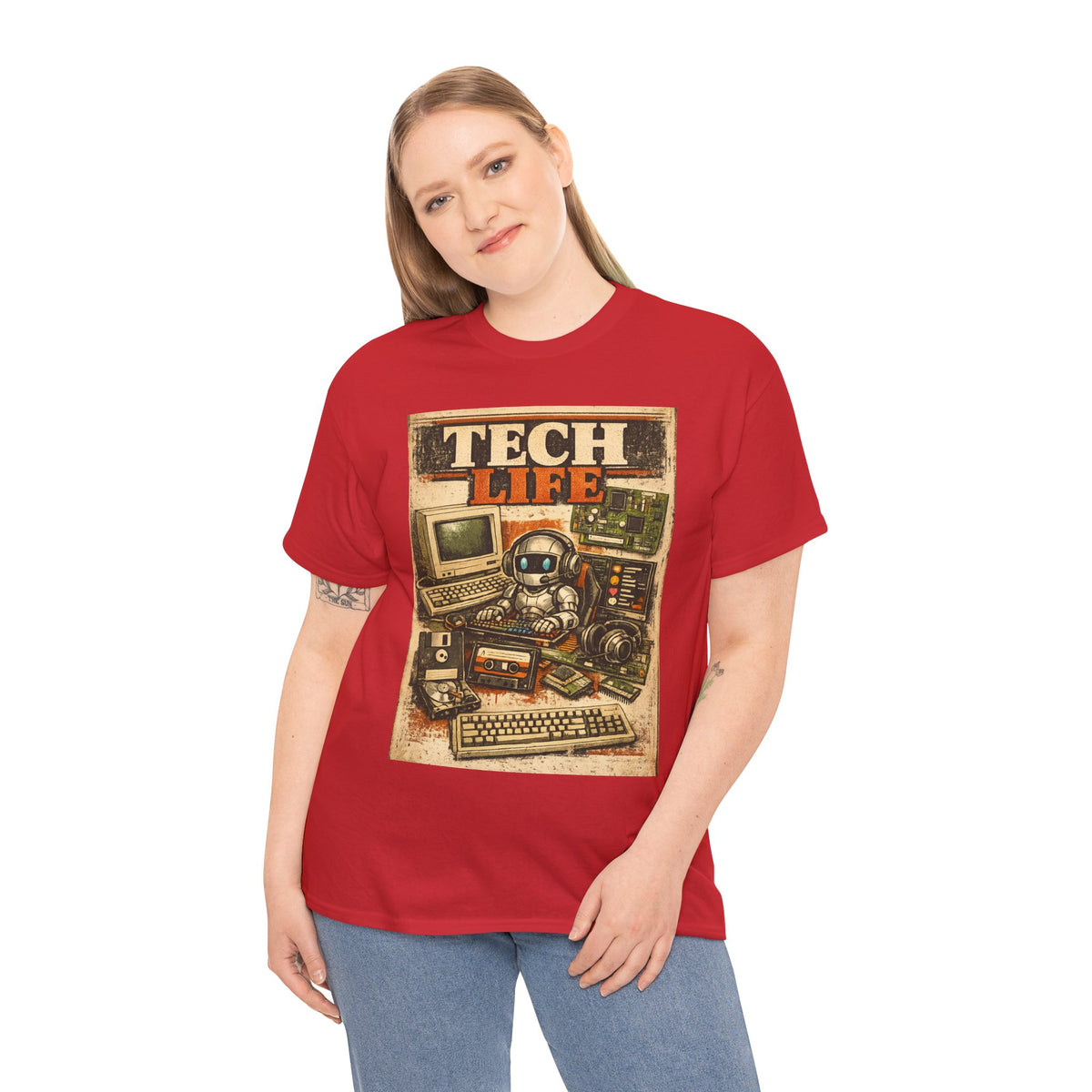 Tech Life T-Shirt — Retro Computer & Gadget Graphic Tee for Geeks