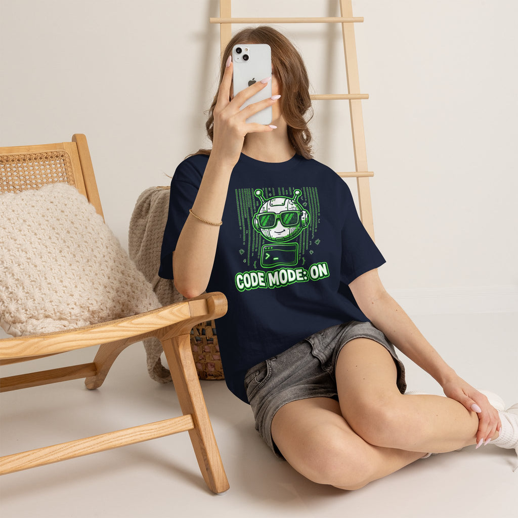 Code Mode On T-Shirt — Funny Programmer Alien Graphic Tee for Developers