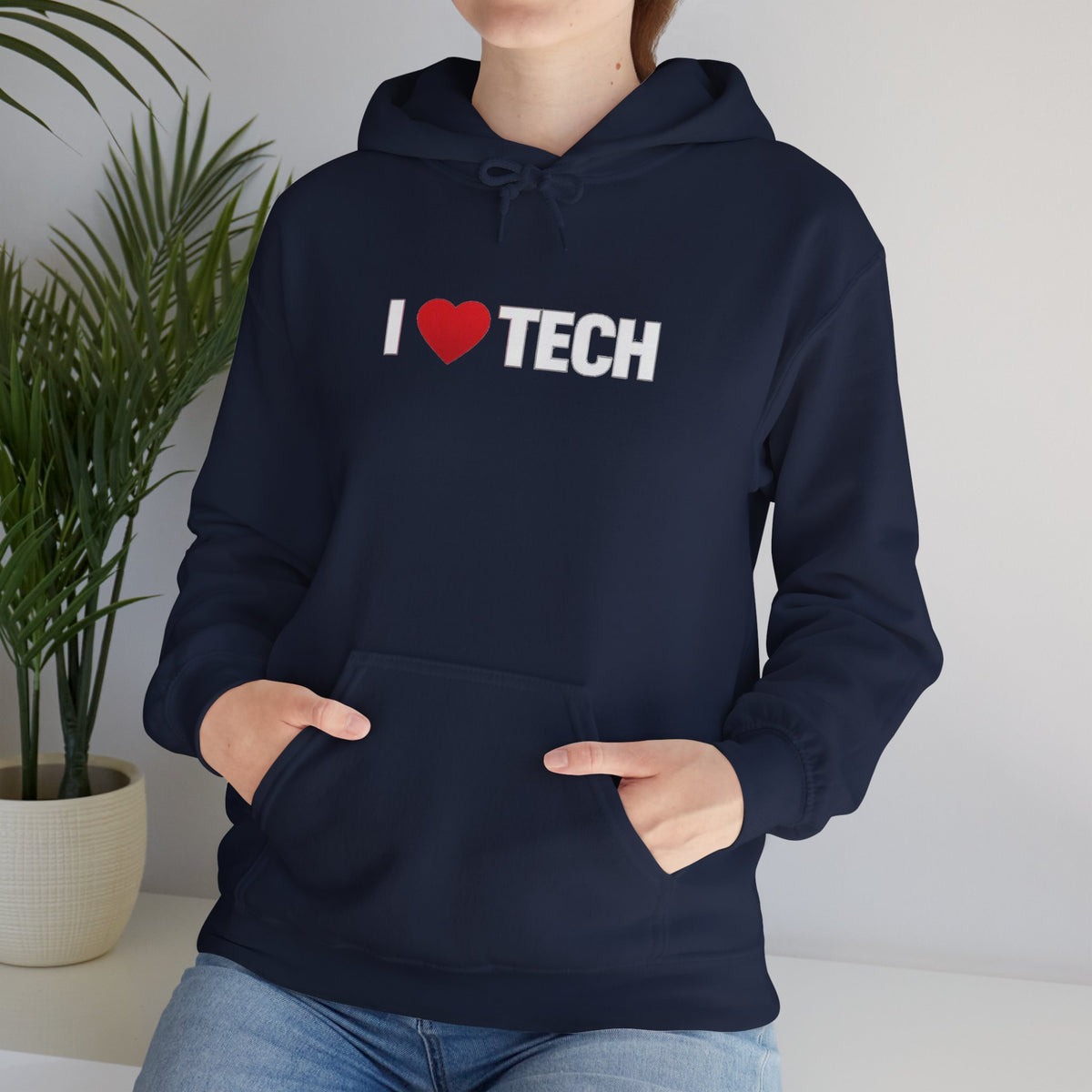 I  Tech Hoodie — "I Love Tech" Graphic Pullover for Tech Lovers