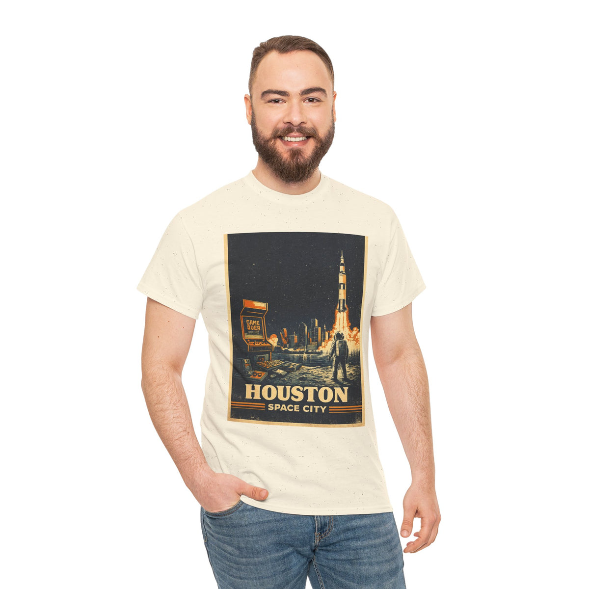 Houston Space City Rocket Launch Vintage T-Shirt