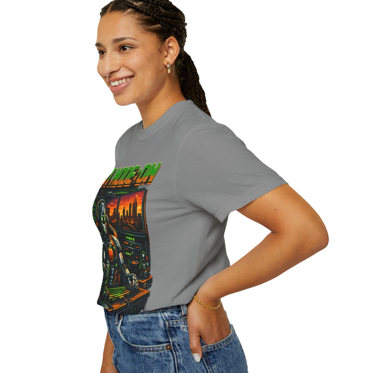 Bot Mode On T-Shirt — Retro Cyberpunk Robot Gamer Tee