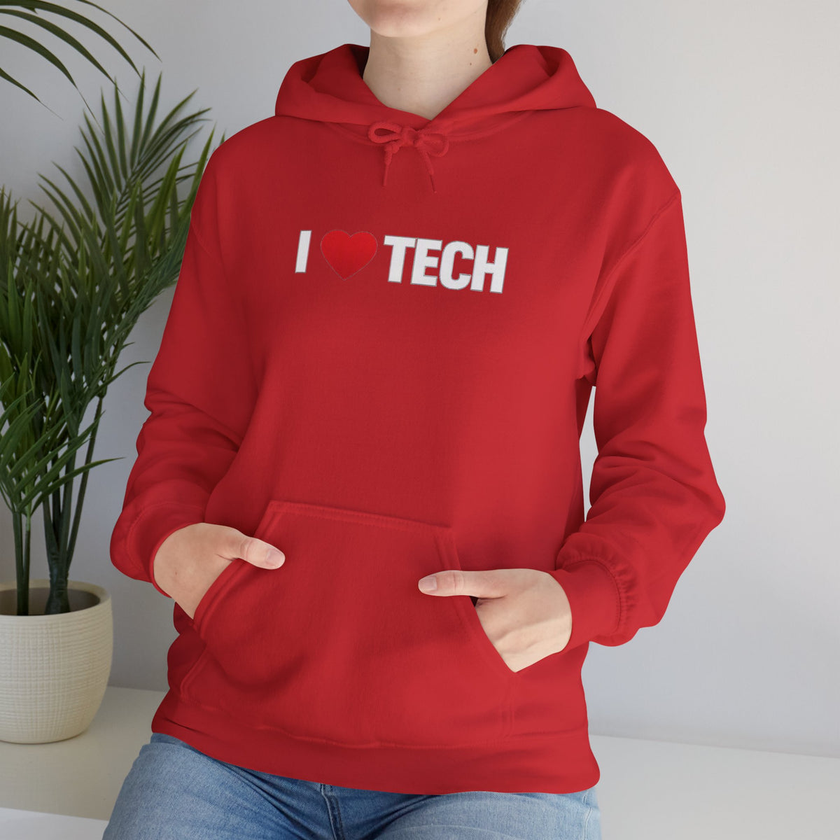I  Tech Hoodie — "I Love Tech" Graphic Pullover for Tech Lovers