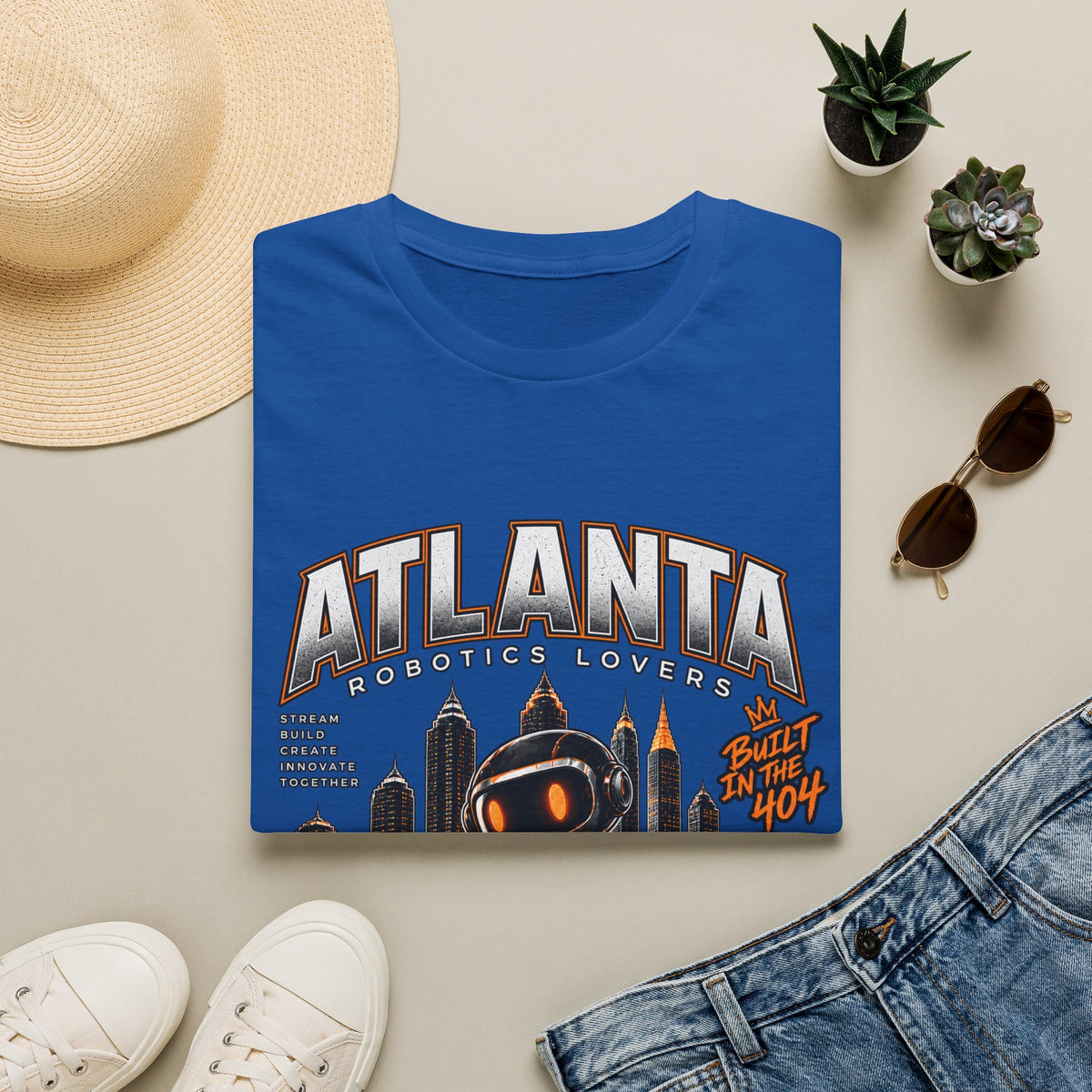 Atlanta Robotics Lovers T-Shirt — Retro City Skyline Tee