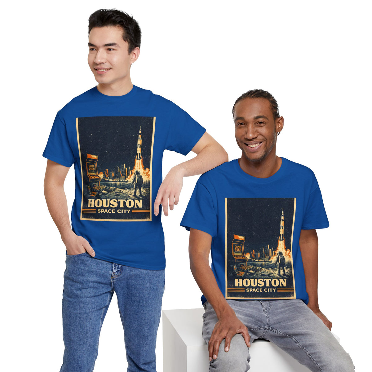 Houston Space City Rocket Launch Vintage T-Shirt
