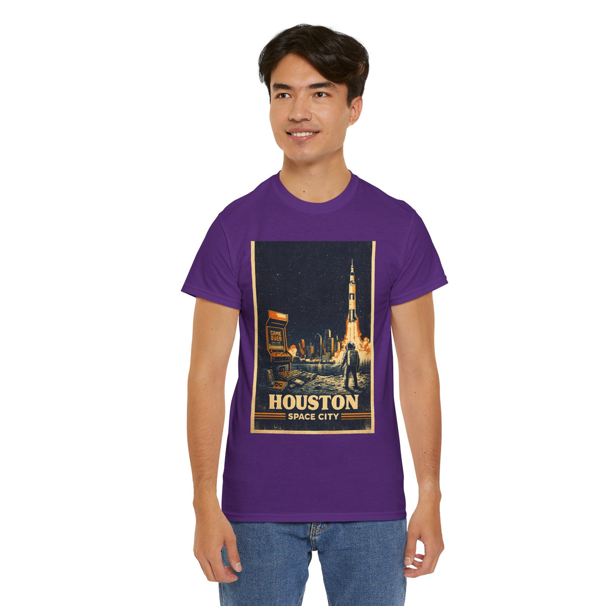 Houston Space City Rocket Launch Vintage T-Shirt