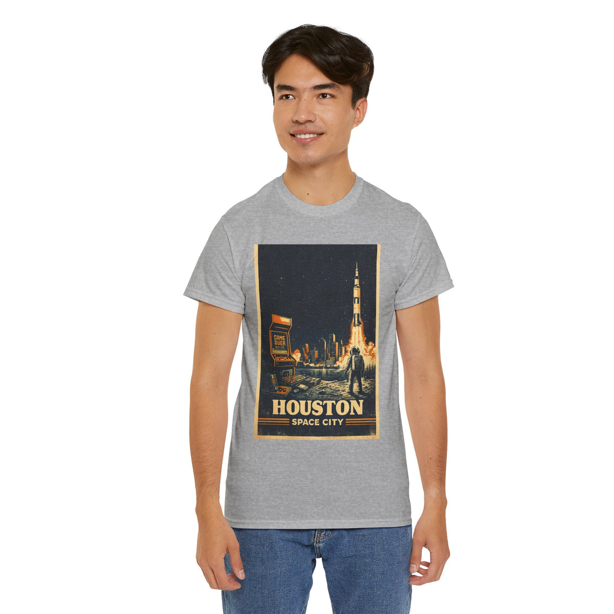 Houston Space City Rocket Launch Vintage T-Shirt
