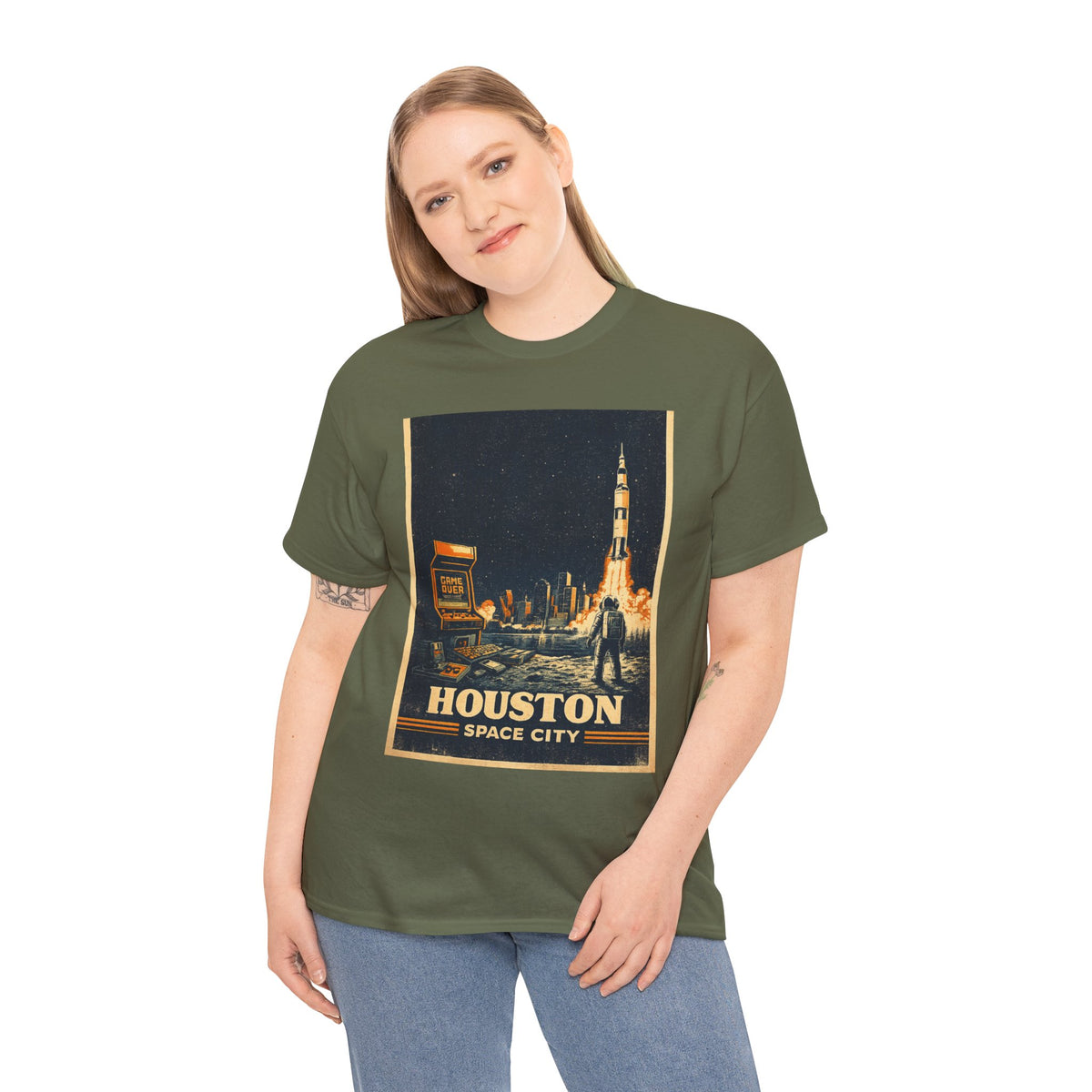 Houston Space City Rocket Launch Vintage T-Shirt