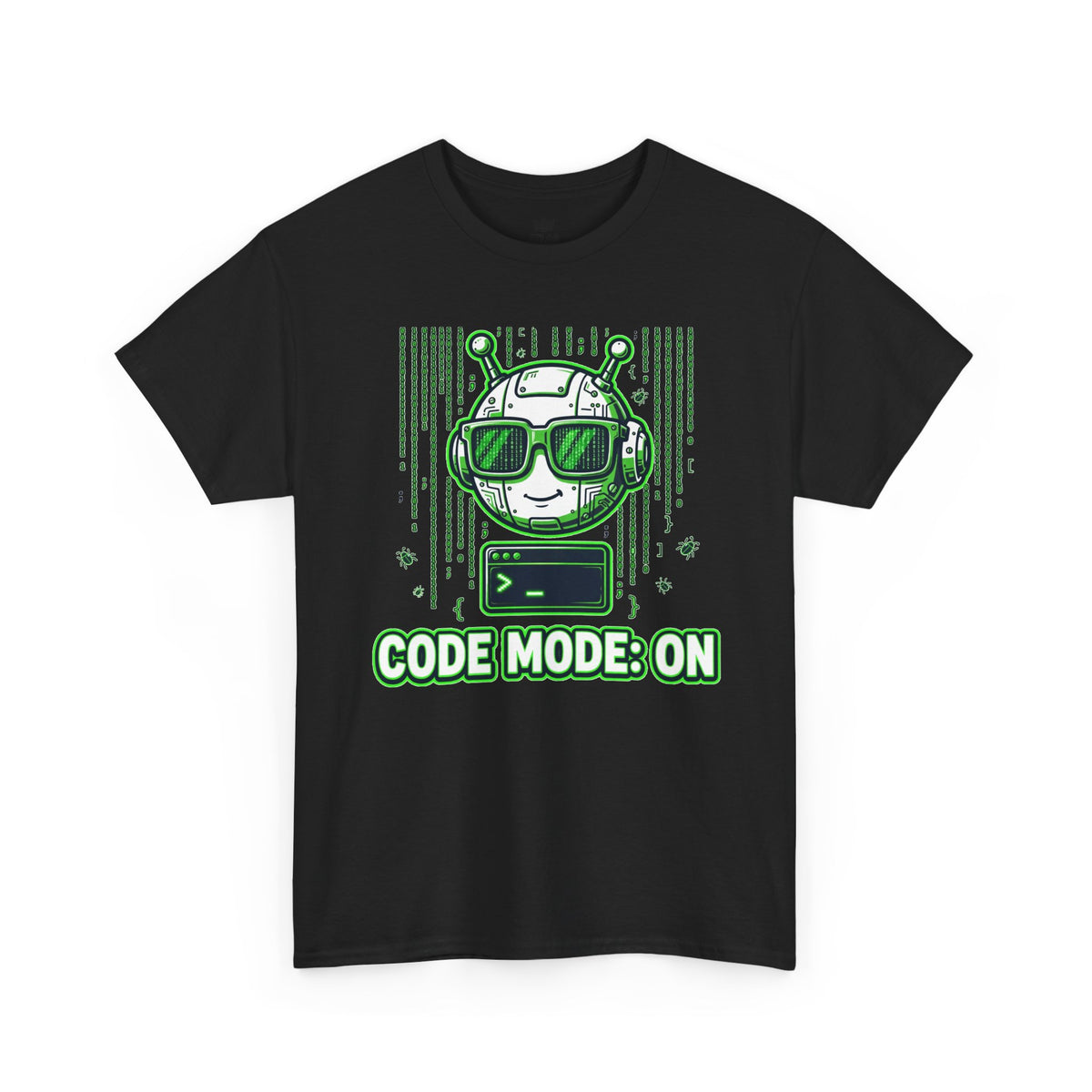 Code Mode On T-Shirt — Funny Programmer Alien Graphic Tee for Developers