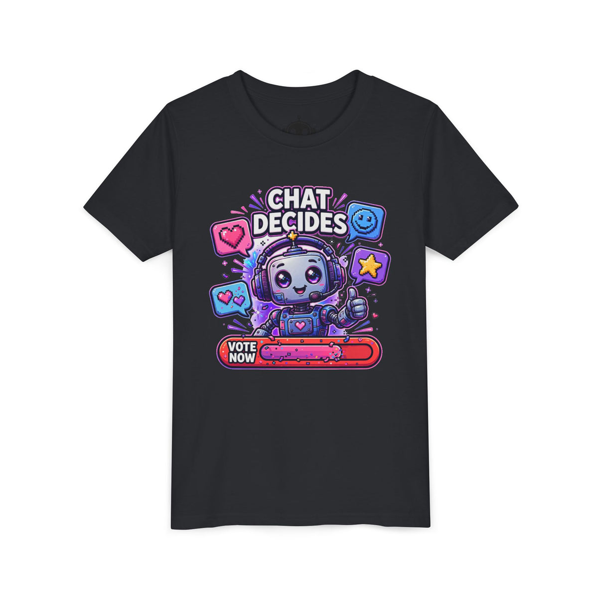 Youth “Chat Decides” AI Gamer Voting Short Sleeve Tee