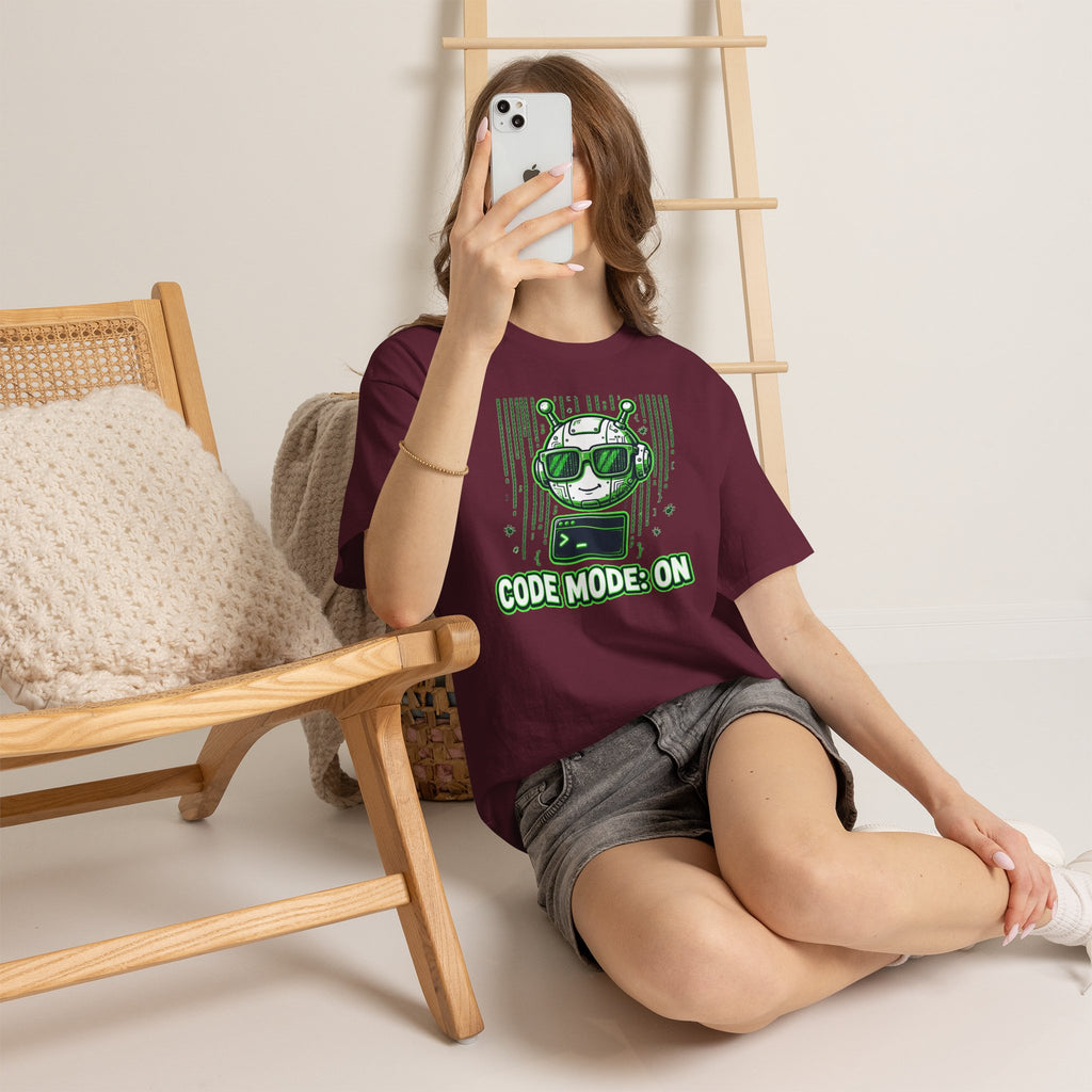 Code Mode On T-Shirt — Funny Programmer Alien Graphic Tee for Developers