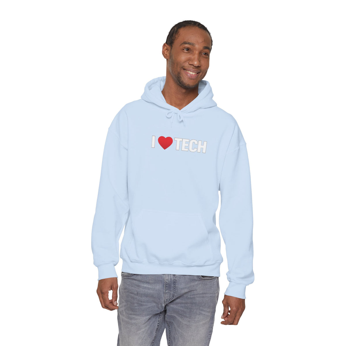 I  Tech Hoodie — "I Love Tech" Graphic Pullover for Tech Lovers