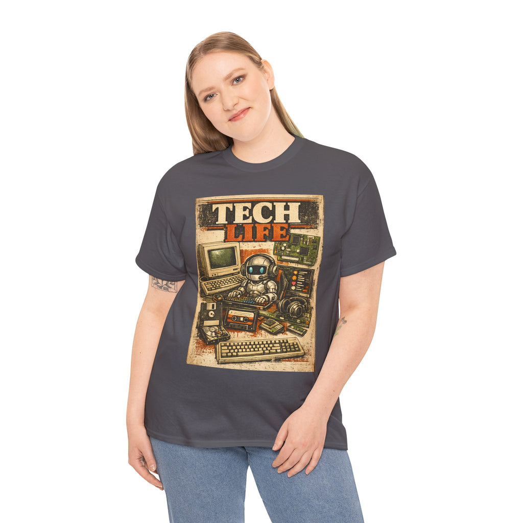Tech Life T-Shirt — Retro Computer & Gadget Graphic Tee for Geeks