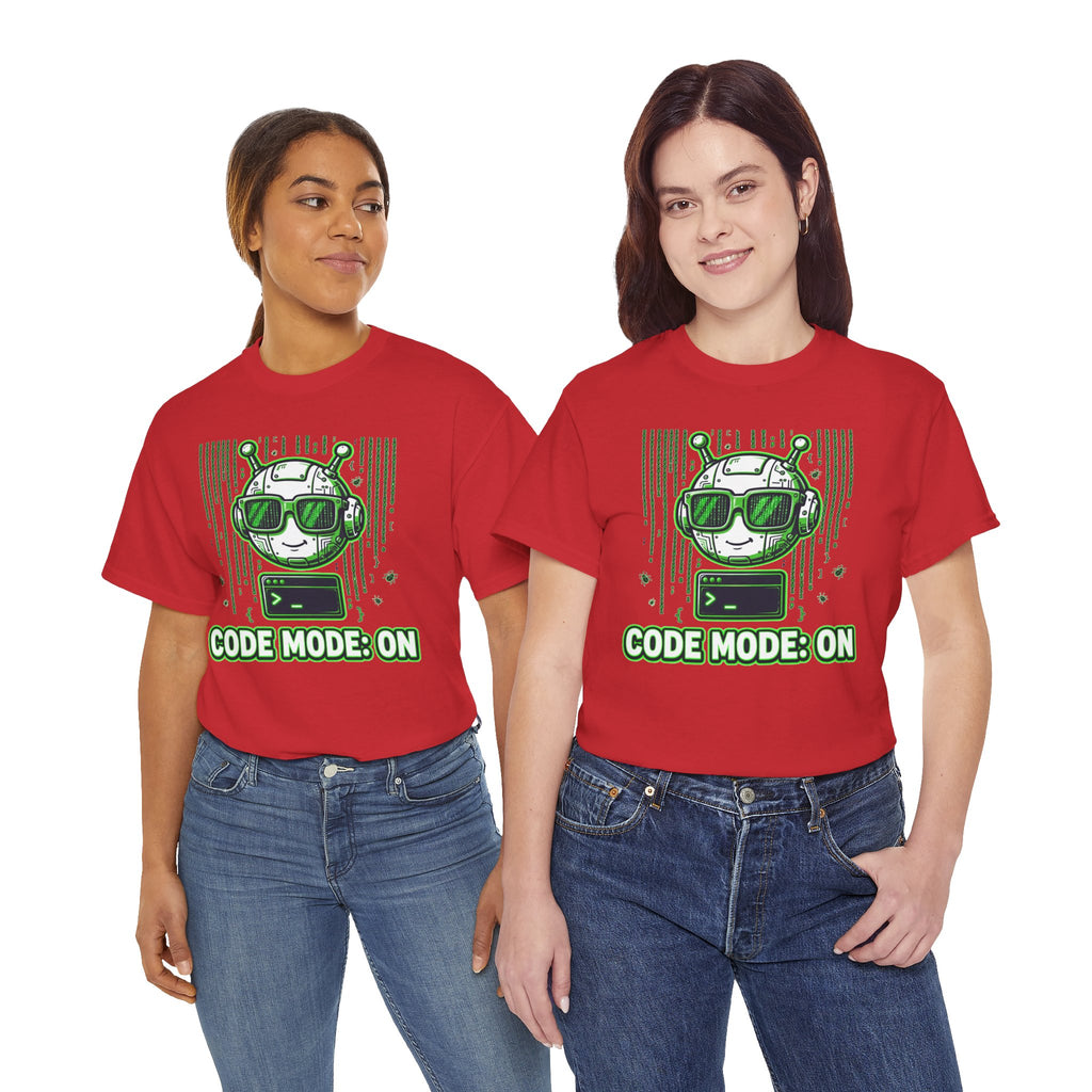 Code Mode On T-Shirt — Funny Programmer Alien Graphic Tee for Developers