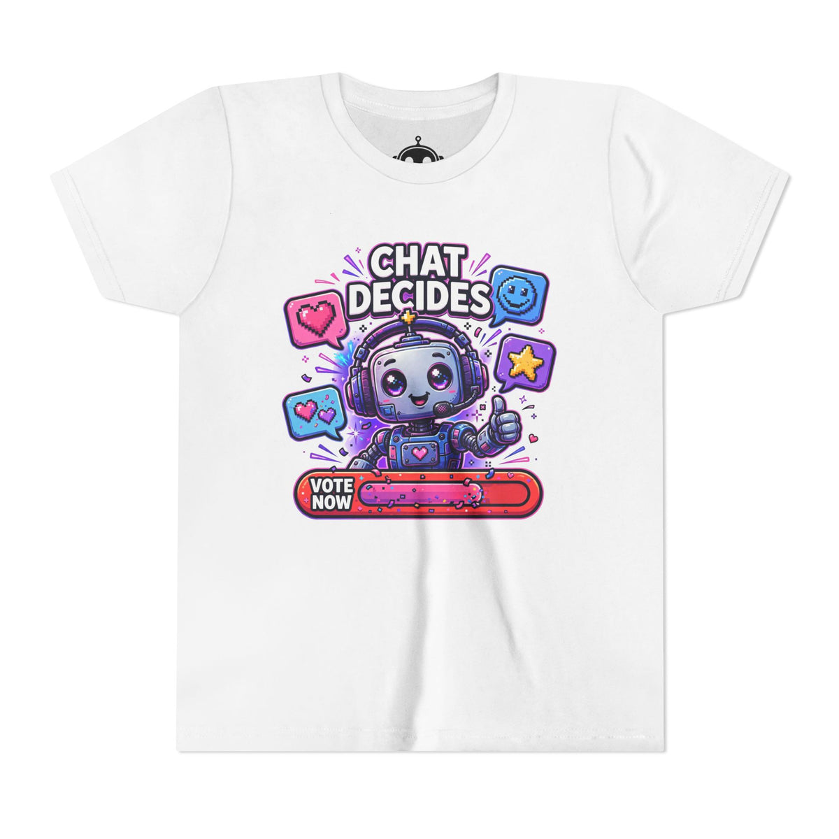 Youth “Chat Decides” AI Gamer Voting Short Sleeve Tee