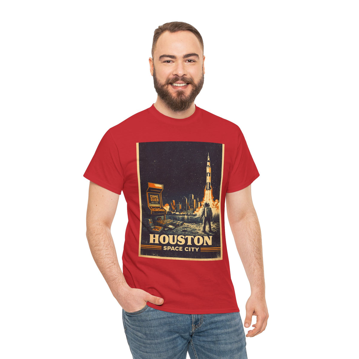 Houston Space City Rocket Launch Vintage T-Shirt