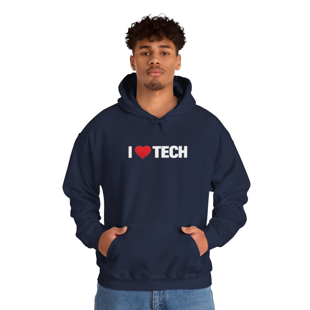 I  Tech Hoodie — "I Love Tech" Graphic Pullover for Tech Lovers