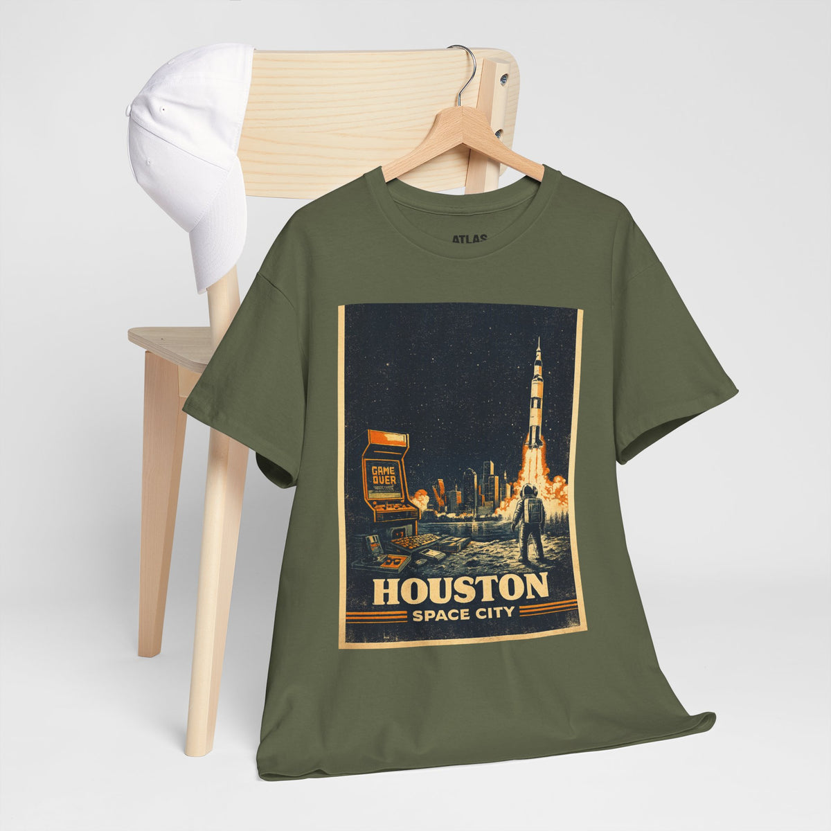 Houston Space City Rocket Launch Vintage T-Shirt