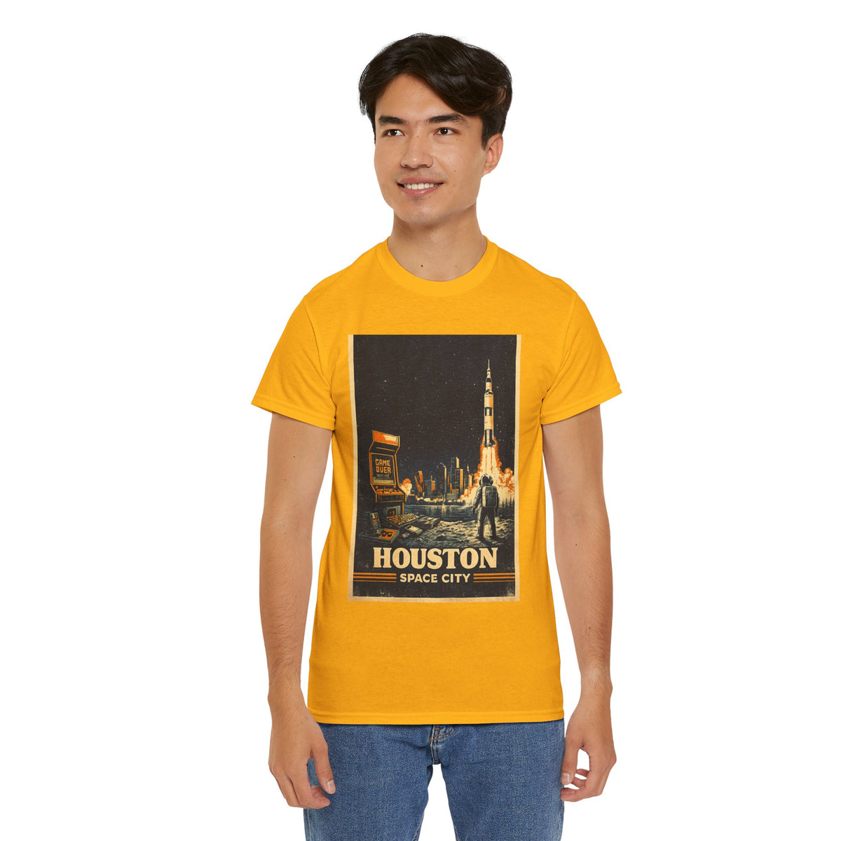 Houston Space City Rocket Launch Vintage T-Shirt