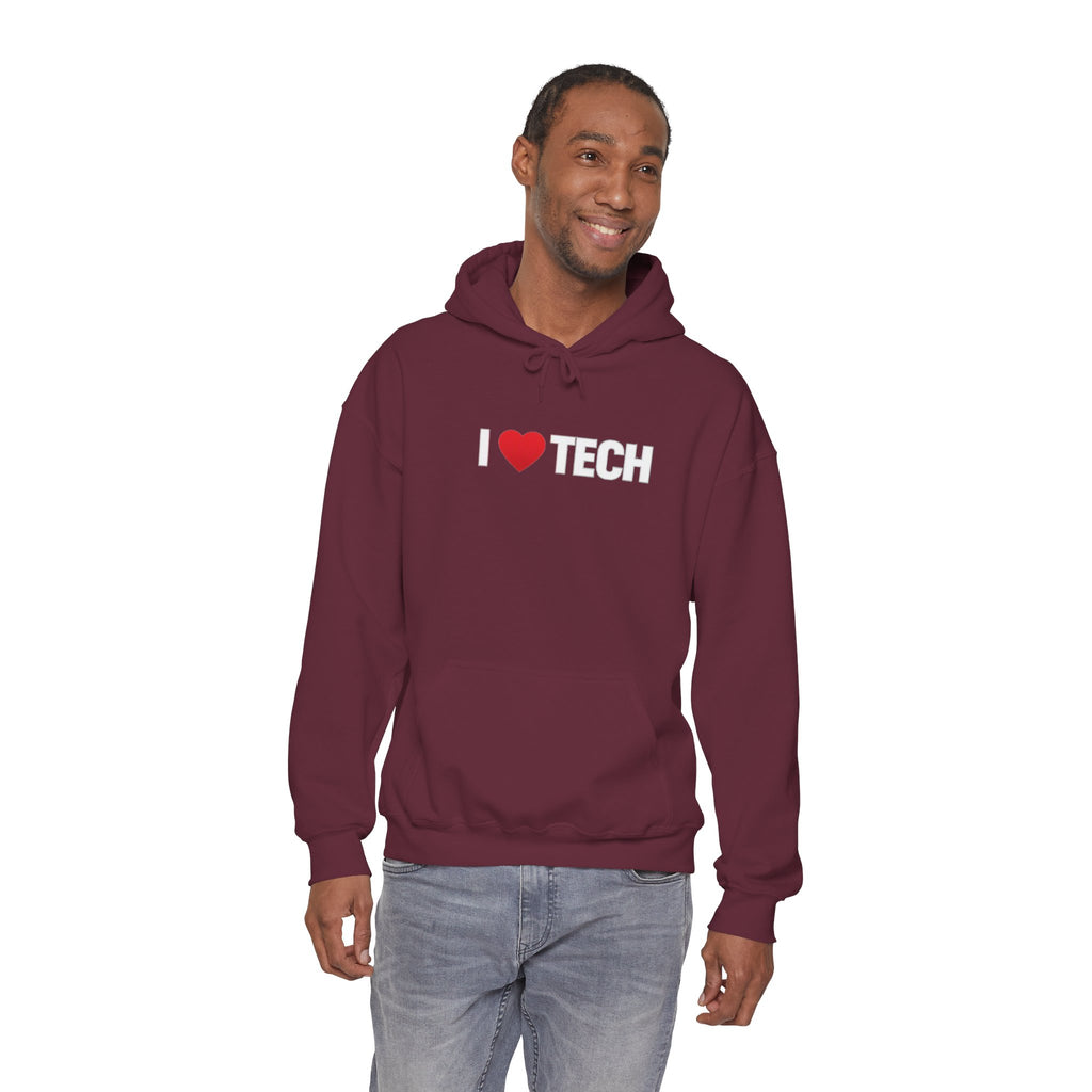 I  Tech Hoodie — "I Love Tech" Graphic Pullover for Tech Lovers