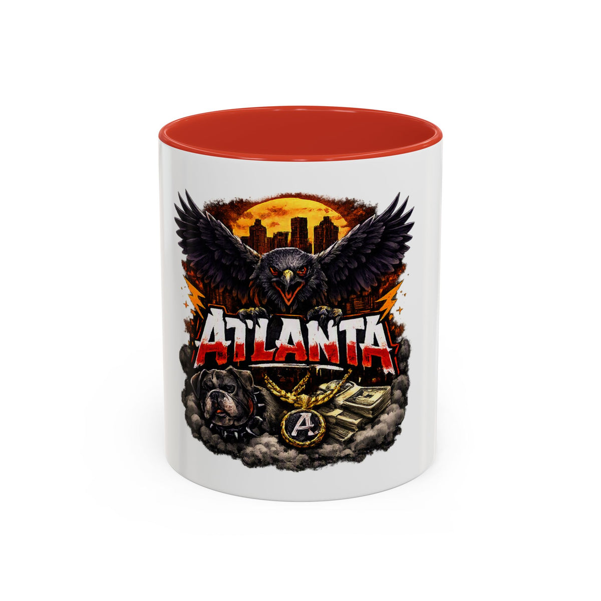 Atlanta Raven Graphic Coffee Mug – City Skyline, Money & Bold Team Vibe (11/15oz)