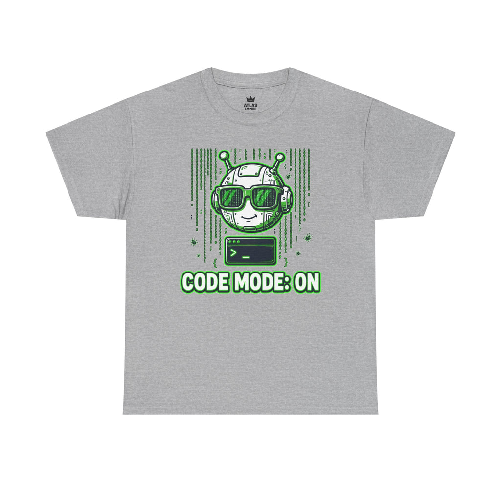 Code Mode On T-Shirt — Funny Programmer Alien Graphic Tee for Developers