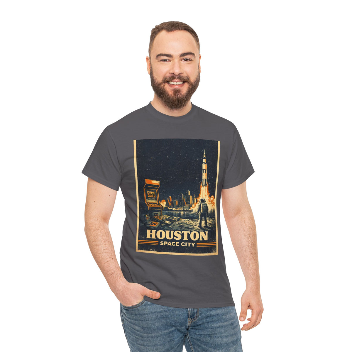 Houston Space City Rocket Launch Vintage T-Shirt