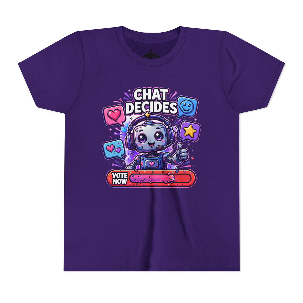 Youth “Chat Decides” AI Gamer Voting Short Sleeve Tee