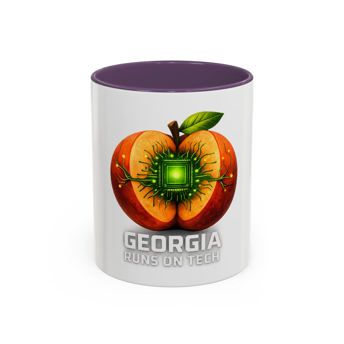 Accent Mug — "Georgia Runs on Tech" Peach Tech Coffee Mug (11/15oz)