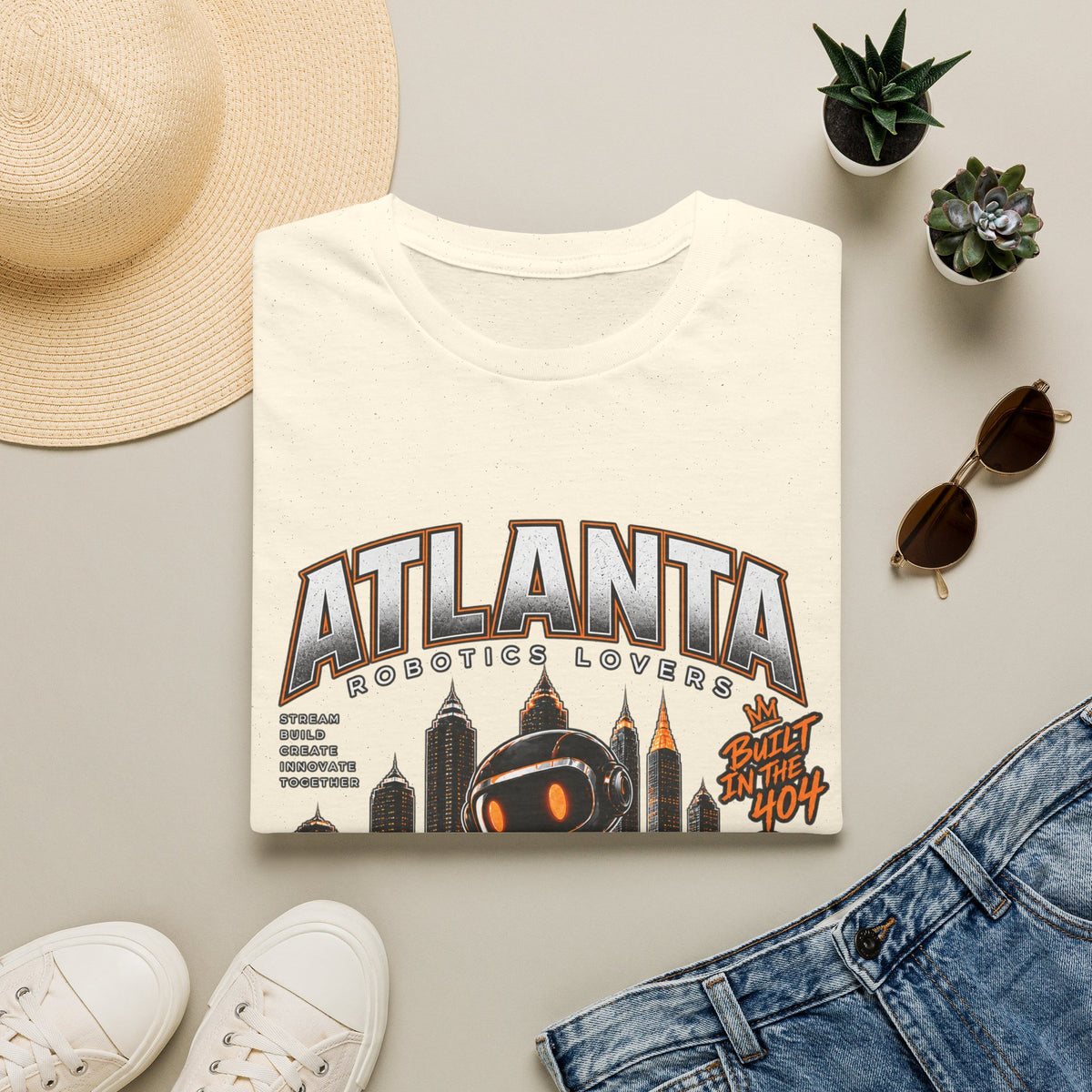 Atlanta Robotics Lovers T-Shirt — Retro City Skyline Tee