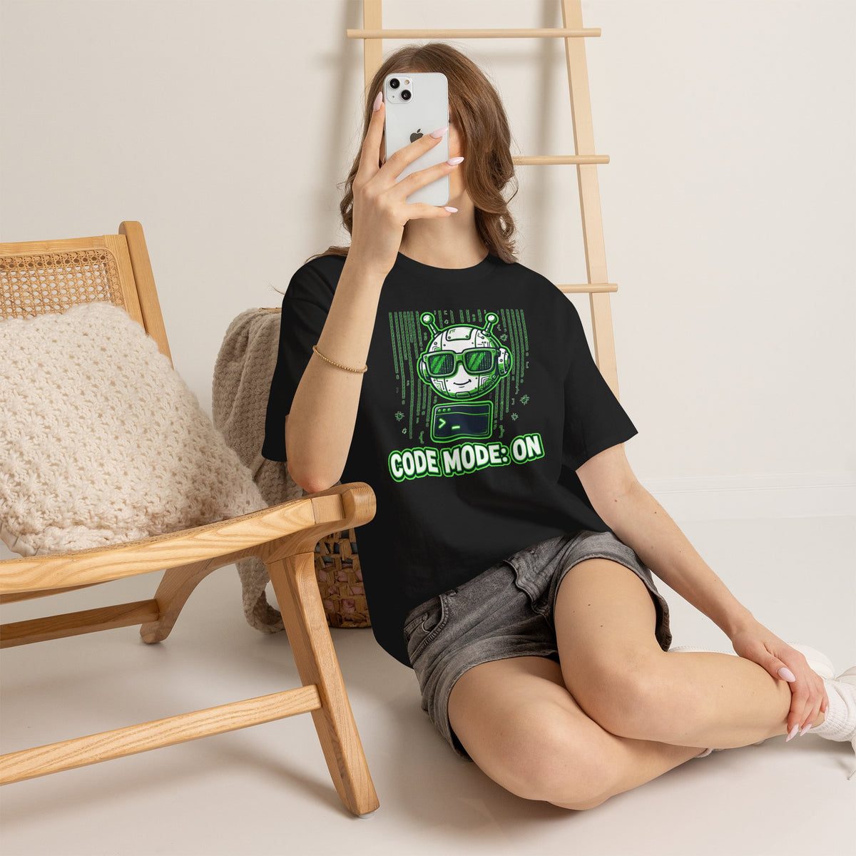 Code Mode On T-Shirt — Funny Programmer Alien Graphic Tee for Developers
