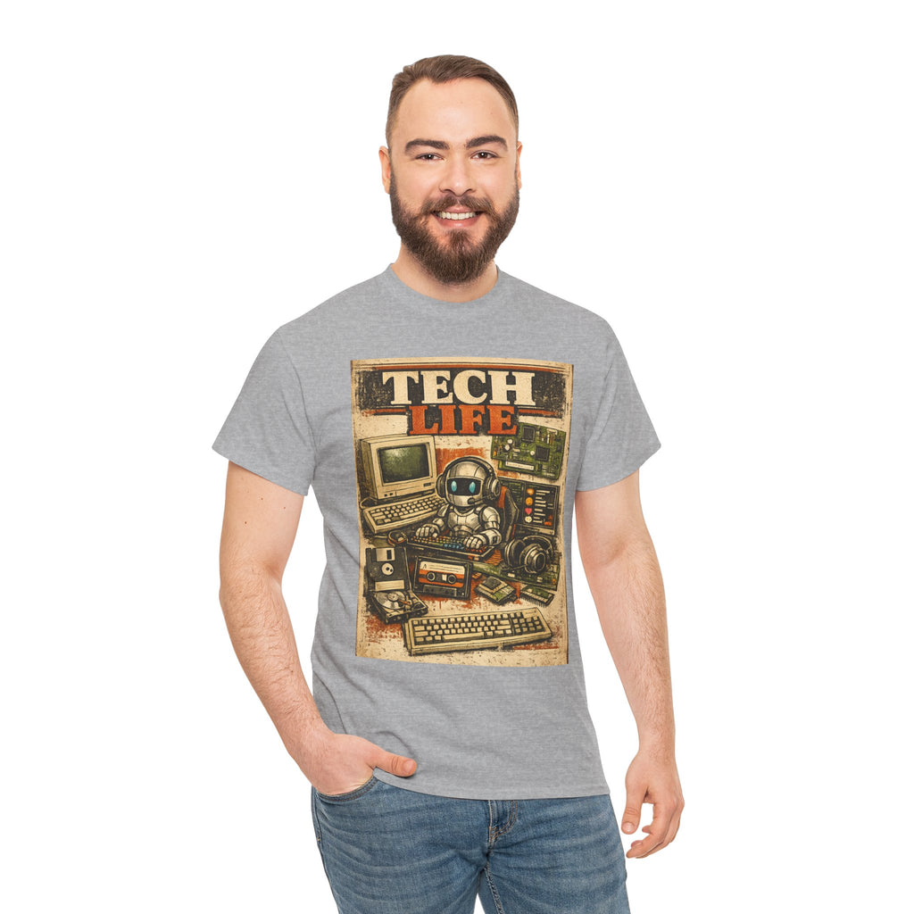 Tech Life T-Shirt — Retro Computer & Gadget Graphic Tee for Geeks